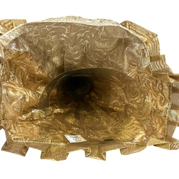 Gold Angel Tree Topper with Metal Wings Holiday Christmas Decor 12” - Picture 8 of 8